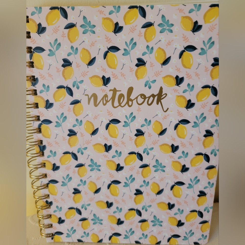 Fringe Studio Lemon Pattern Notebook in Yellow, Teal, Navy, Gold
